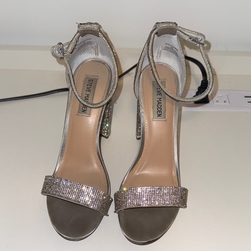 Steve Madden Women's Glittering Silver Heels